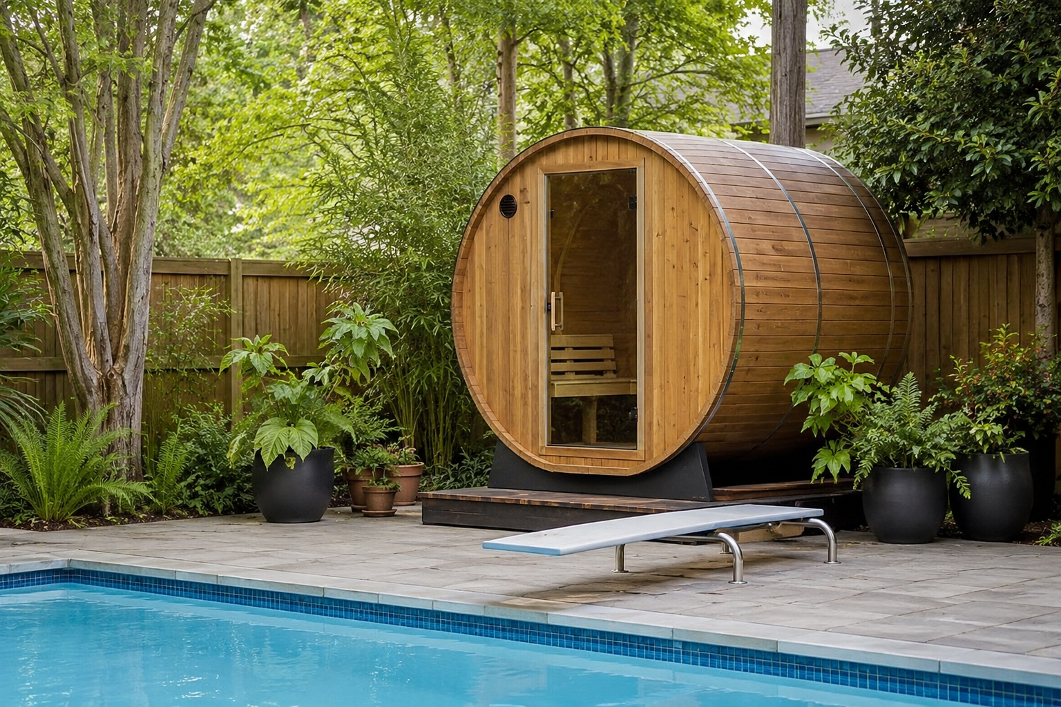 bastu sauna pool