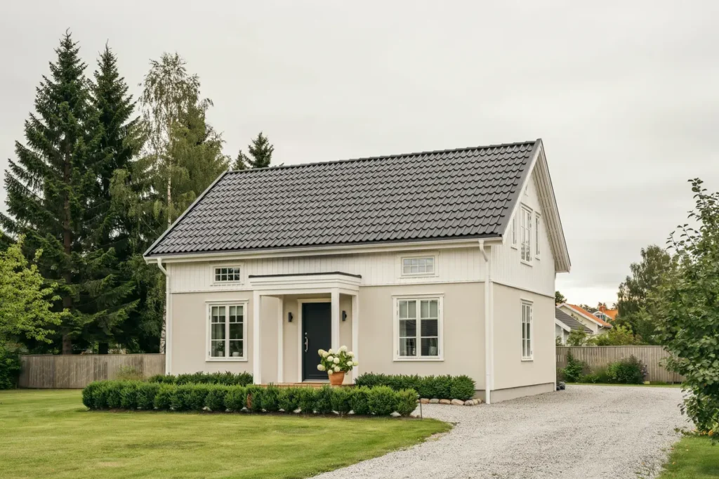 komplett takl ggning med betongpannor p villa i k llered m lndal